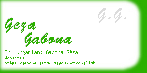 geza gabona business card